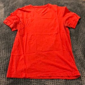 Red J Crew Broken In Tee V Neck